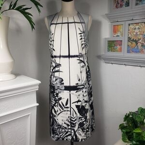 Akris White Black & Gray Abstract Tropical Floral - Vintage Luxury Revival 10
